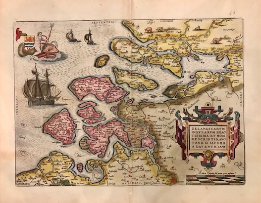 Ortelius Abraham (1528-1598) Zelandicarum Insularum exactissima et nova descriptio... 1603 Anversa, Jean Baptiste Vrients